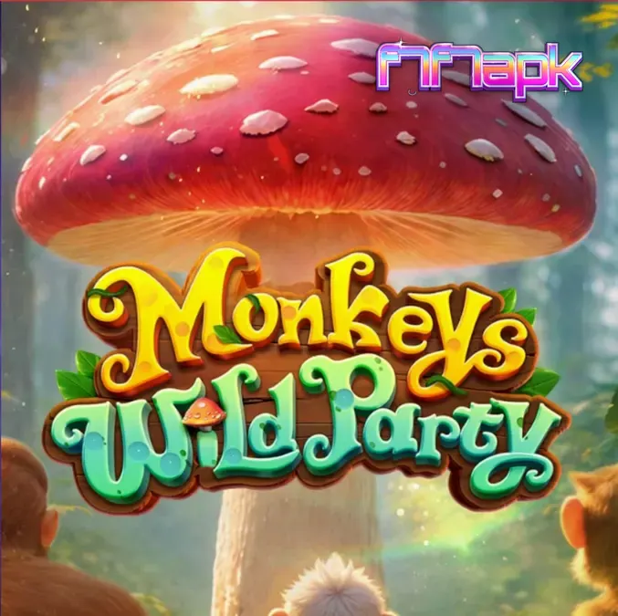 Tampilan visual slot Monkeys Wild Party dengan tema hutan tropis dan primata